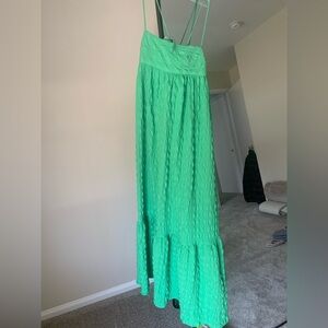 Zara Green Smocked Maxi Dress